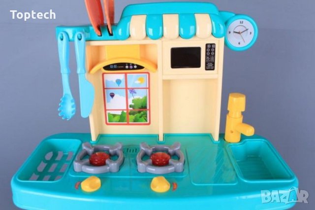 Кухня със светещи котлони, реалистични звуци и течаща вода-38 см Детска играчка сглобяема оборудвана, снимка 9 - Образователни игри - 30862481
