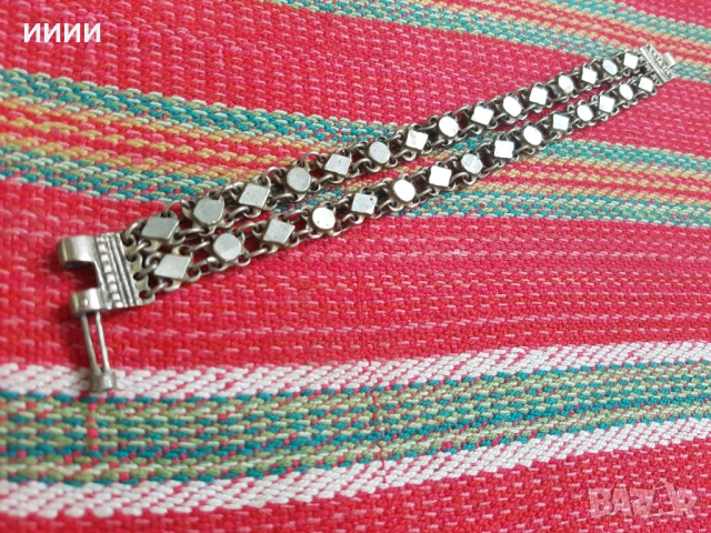 Сребърна гривна верижка , снимка 3 - Антикварни и старинни предмети - 52546826