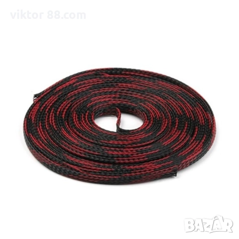 Кабелна оплетка 25мм черно/червено, снимка 3 - Други - 39995029