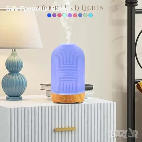 Нов Керамичен арома дифузер 200 мл, LED, ултразвуков, овлажнител за стая, снимка 3 - Други стоки за дома - 49548383