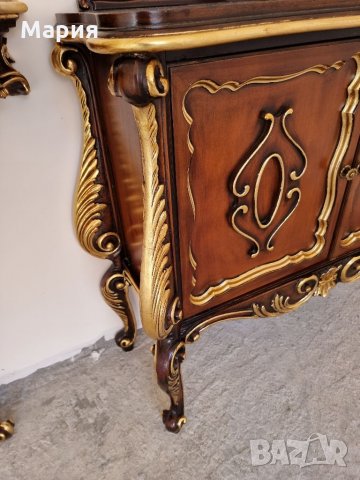 Уникално красиво бароково шкафче с огледало  012, снимка 3 - Шкафове - 34937883