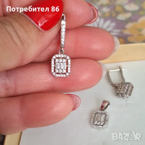 Нов елегантен сребърен комплект , снимка 4 - Бижутерийни комплекти - 56473949