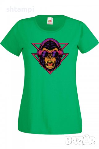 Дамска Тениска monkey with headphones Изненада,Повод,Подарък,Празник, снимка 4 - Тениски - 37641339