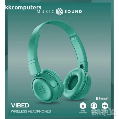 Music Sound Vibed ,зелени Bluetooth слушалки, снимка 4 - Bluetooth слушалки - 50573059