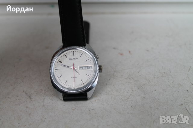 СССР мъжки часовник ''Слава'' 37 мм 26 камъка, снимка 7 - Антикварни и старинни предмети - 39376498