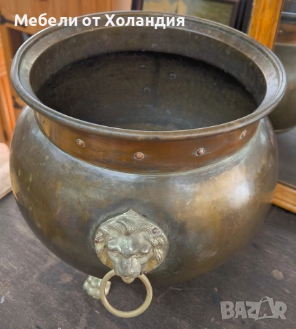 Кашпа от месинг, мед и бронз, снимка 7 - Саксии и кашпи - 54253794