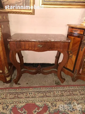 Антикварна конзола с мраморен плот 