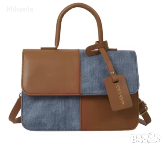 Стилна дамска чанта в кафяво и сиво- елегантен акцент към всеки тоалет, снимка 5 - Чанти - 52654653