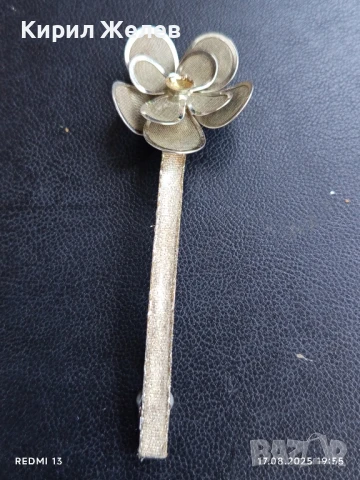 Арт шнола за коса метална цвете много красива 44070