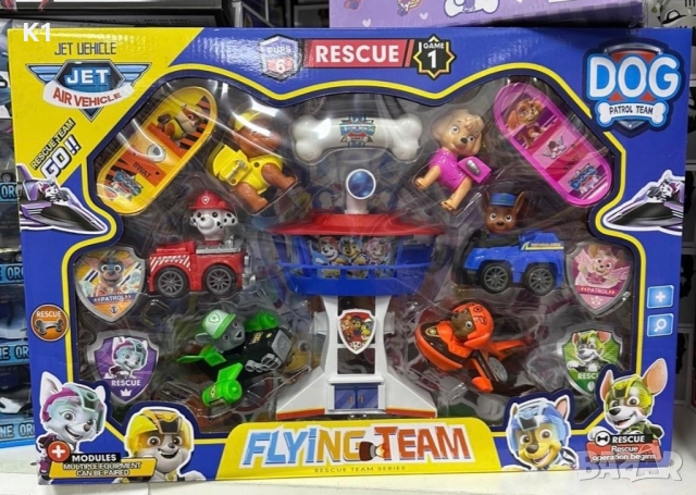 Голям комплект станция на Пес Патрул с превозни средства с много герои и аксесоари Paw Patrol Скай