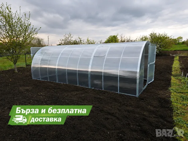 Оранжерия с поликарбонат 3 х 8 м - лесен монтаж / безплатна доставка