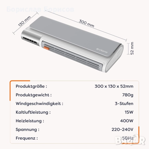Висок клас печка за отопление тип духалка 400W, снимка 3 - Отоплителни печки - 51815141