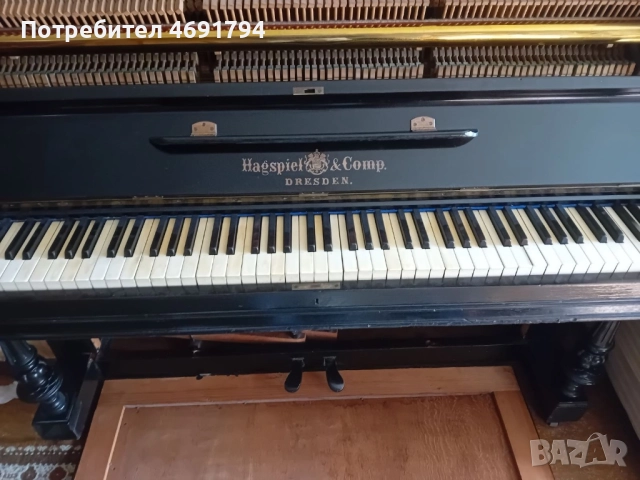 Немско пиано Hagspiel & Comp. Dresden, снимка 5 - Пиана - 52893886