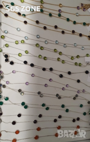 сребърни колиета с топаз, снимка 4 - Колиета, медальони, синджири - 52277905