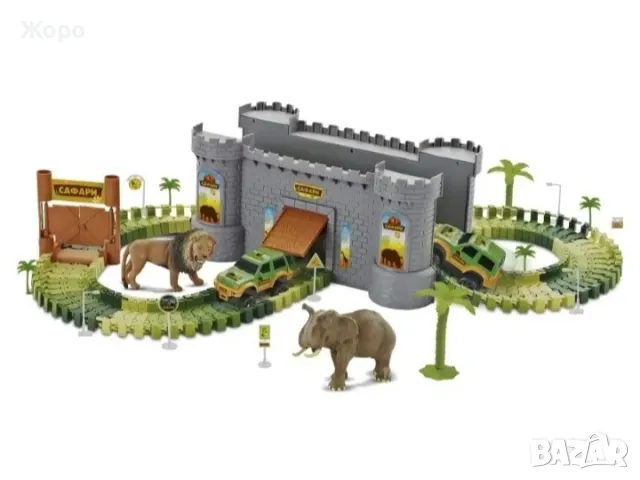ИНТЕРАКТИВНА ДЕТСКА ПИСТА С ЗАМЪК САФАРИ В ОПАСНАТА ДЖУНГЛА 992031, снимка 6 - Коли, камиони, мотори, писти - 47422241