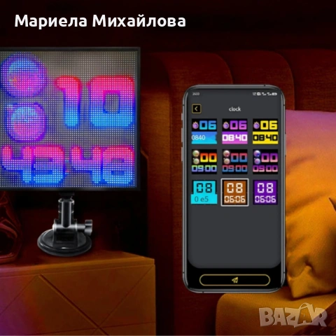 Интелигентен LED екран 32×32 за заден прозорец на автомобил – Модел Pixel RGB с Bluetooth управление, снимка 11 - Друга електроника - 53190426