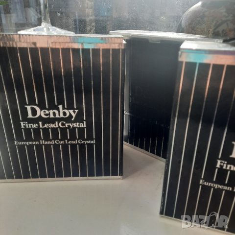 6 бр.Кристални нови чаши ръчно рязан кристал Denby, UK
