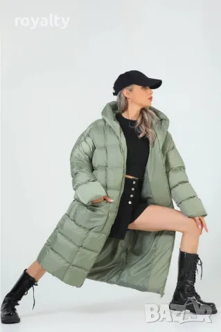 Зелени дълги дамски зимни якета , снимка 6 - Якета - 49207643