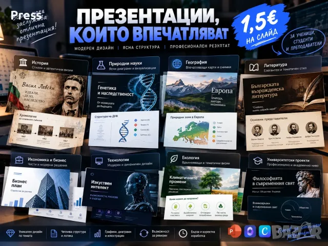 !ПРОФЕСИОНАЛНО! изготвяне на презентации !1,50е СЛАЙД! , снимка 3 - Други услуги - 56226164