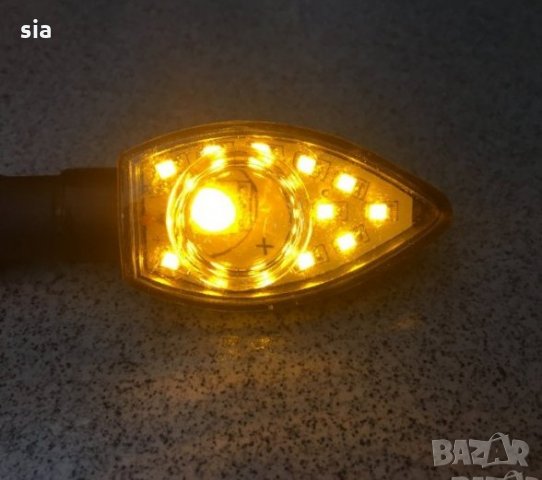 Диодни LED мигачи за мотор , 12V, комплект мигачи за мотоциклет или скутер, бял, снимка 3 - Аксесоари и консумативи - 32123058