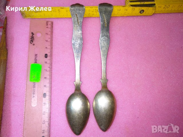 19 Век ОСМАНСКА ИМПЕРИЯ 2 ГОЛЕМИ СРЕБЪРНИ ЛЪЖИЦИ СРЕБРО 800 МАЙСТОРСКИ с ТУГРА ЩЕМПЕЛ и НИШАН 43166, снимка 6 - Антикварни и старинни предмети - 44377128