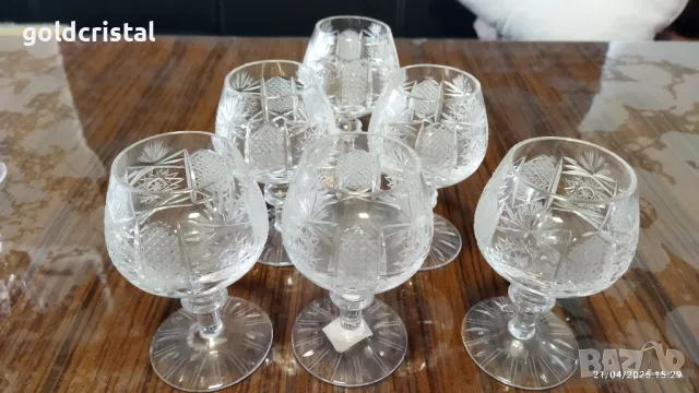 кристални чаши Ропотамо коняк, снимка 2 - Антикварни и старинни предмети - 50093921