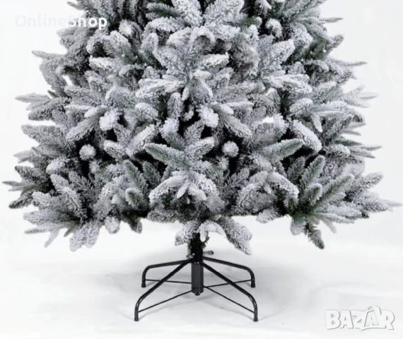 Заснежена изкуствена елха с метална стойка, снимка 8 - Декорация за дома - 52256798