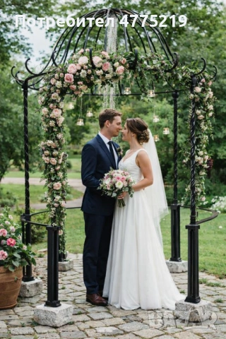 Ръчно кована метална беседка / арка за сватби, събития и градина – разглобяема
