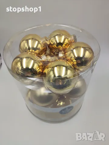 Стъклени Коледни топки украса 15броя Christmas злато, снимка 2 - Декорация за дома - 48015546