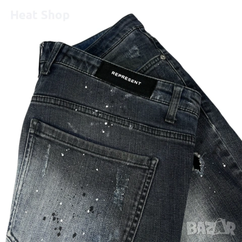 Мъжки дънки Represent Essential Distressed Work Paint Jeans, снимка 3 - Дънки - 54164883