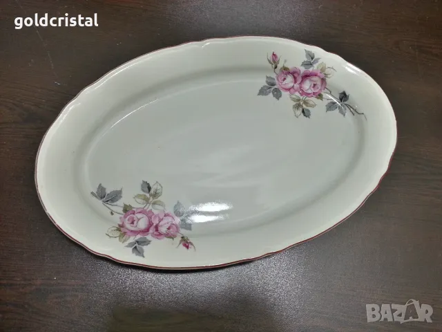 Стар български порцелан плато елипса 