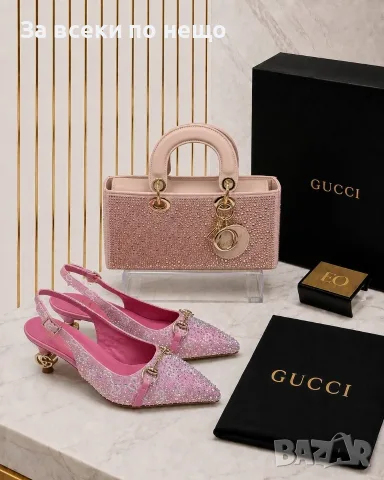 Gucci Дамски Светло Розови Обувки На Ток Гучи - Различни Модели Код E147, снимка 5 - Дамски обувки на ток - 55800028