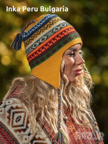 Автентична двулицева перуанска шапка Chullo различни цветове, снимка 8 - Шапки - 40190376