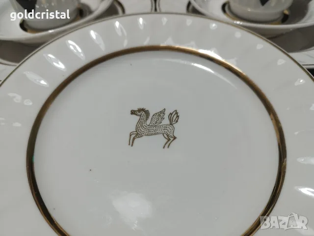 руски порцелан залатой пегас чайник заханица латиера чаши за кафе , снимка 7 - Антикварни и старинни предмети - 27163064