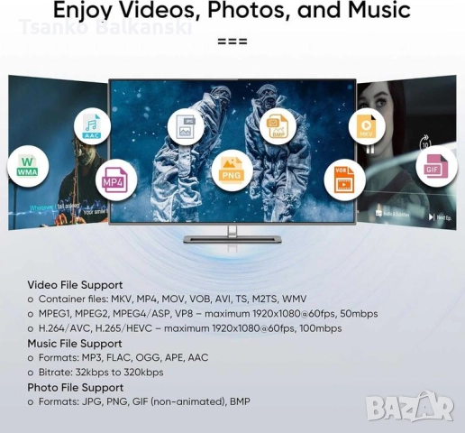 Мини NEUMI Atom Full-HD Digital Media Player, снимка 4 - Плейъри, домашно кино, прожектори - 52637708