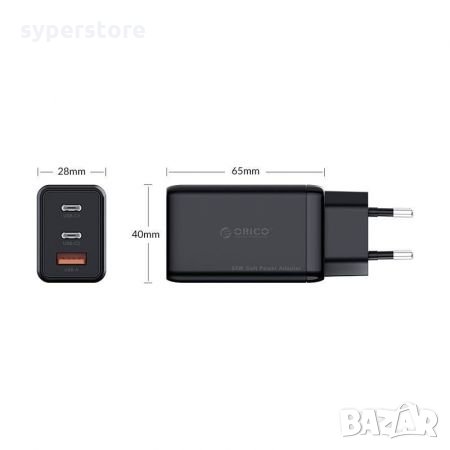Зарядно за телефон, таблет Три-USB изхода 65W Orico PV65-1U2C-EU Без кабел, снимка 3 - Друга електроника - 35550873