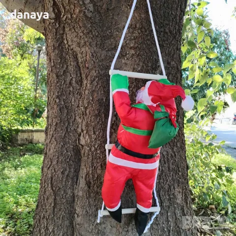 545 Висящ Дядо Коледа на стълба коледна декорация за балкон 2 размера, снимка 10 - Декорация за дома - 47678750