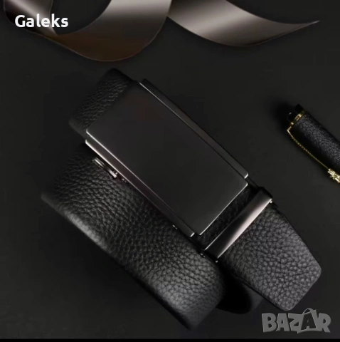 Мъжки официален колан с изчистена тъмна визия /Автоматична катарамата!, снимка 12 - Колани - 54091122