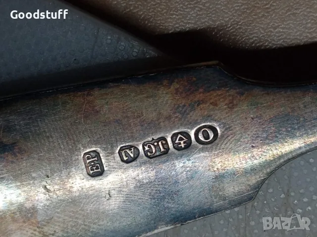 Стара щипка 1890г,за аспержи посребрена,маркировки, снимка 6 - Антикварни и старинни предмети - 49945098