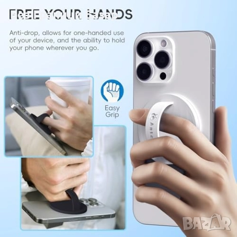 Нов Силиконов магнитен държач за MagSafe телефон, анти-падане и стойка, снимка 2 - Аксесоари за Apple - 52341960