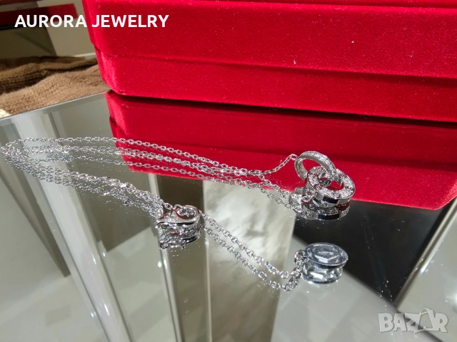 CARTIER Love White Gold Paved Diamonds Chain Дамскo Колие, снимка 3 - Колиета, медальони, синджири - 52905162