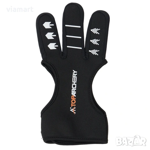 Ръкавица за стрелба с лък TopArchery Black, Размер S-XL, Протектор за три пръста, снимка 7 - Лъкове и арбалети - 54265300