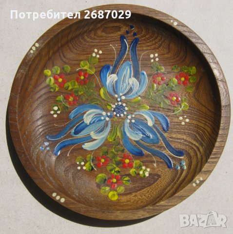 Дървени стари чинии, чиния, дърворезба, пано, купа, съд, копанка, снимка 1