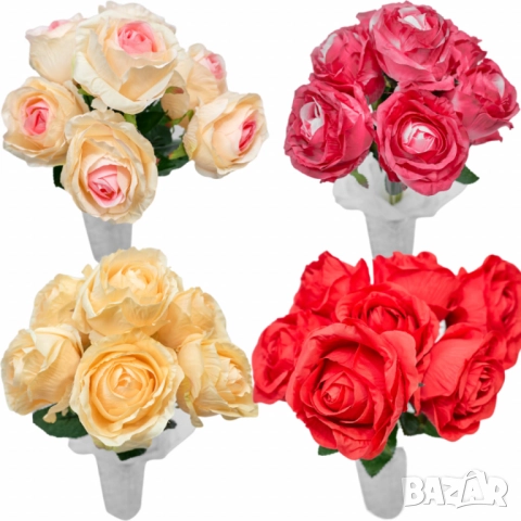 Елегантни изкуствени букети от рози – идеални за декорация и подарък, снимка 8 - Други стоки за дома - 52137813