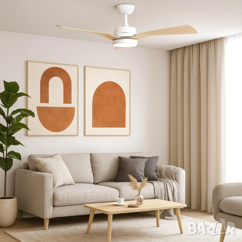 Таванен вентилатор Brizy Bright Outdoor с дистанционно управление,LED осветление,6 скорости,45W DC м, снимка 6 - Друга електроника - 51926445