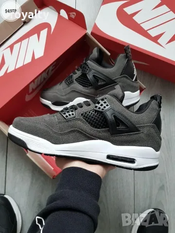 Nike air jordan 4 Цвят - Тъмно сиво Нови Дамски Маратонки с Кутия Найк