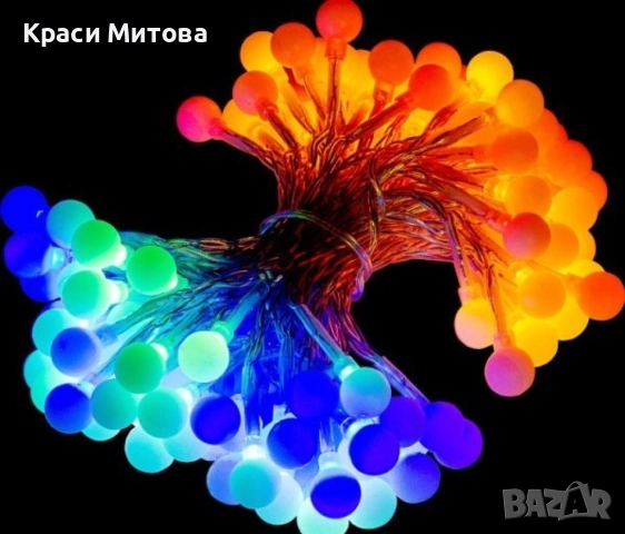 Соларно коледно LED осветление, 60 броя, 6 метра, снимка 4 - Други стоки за дома - 52349980