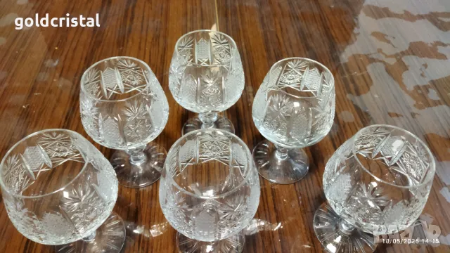 Кристални чаши за коняк, снимка 4 - Антикварни и старинни предмети - 50236441