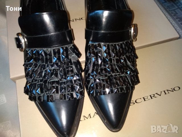 Елегантни обувки  Ermanno Scervino кожа с камъни Swarovski, снимка 2 - Дамски елегантни обувки - 29285897
