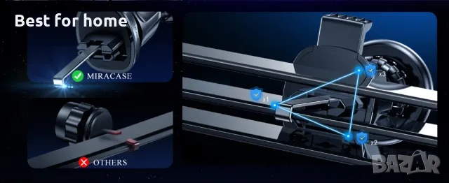 Универсален магнитна стойка за телефон за кола Miracase, снимка 11 - Селфи стикове, аксесоари - 47397867